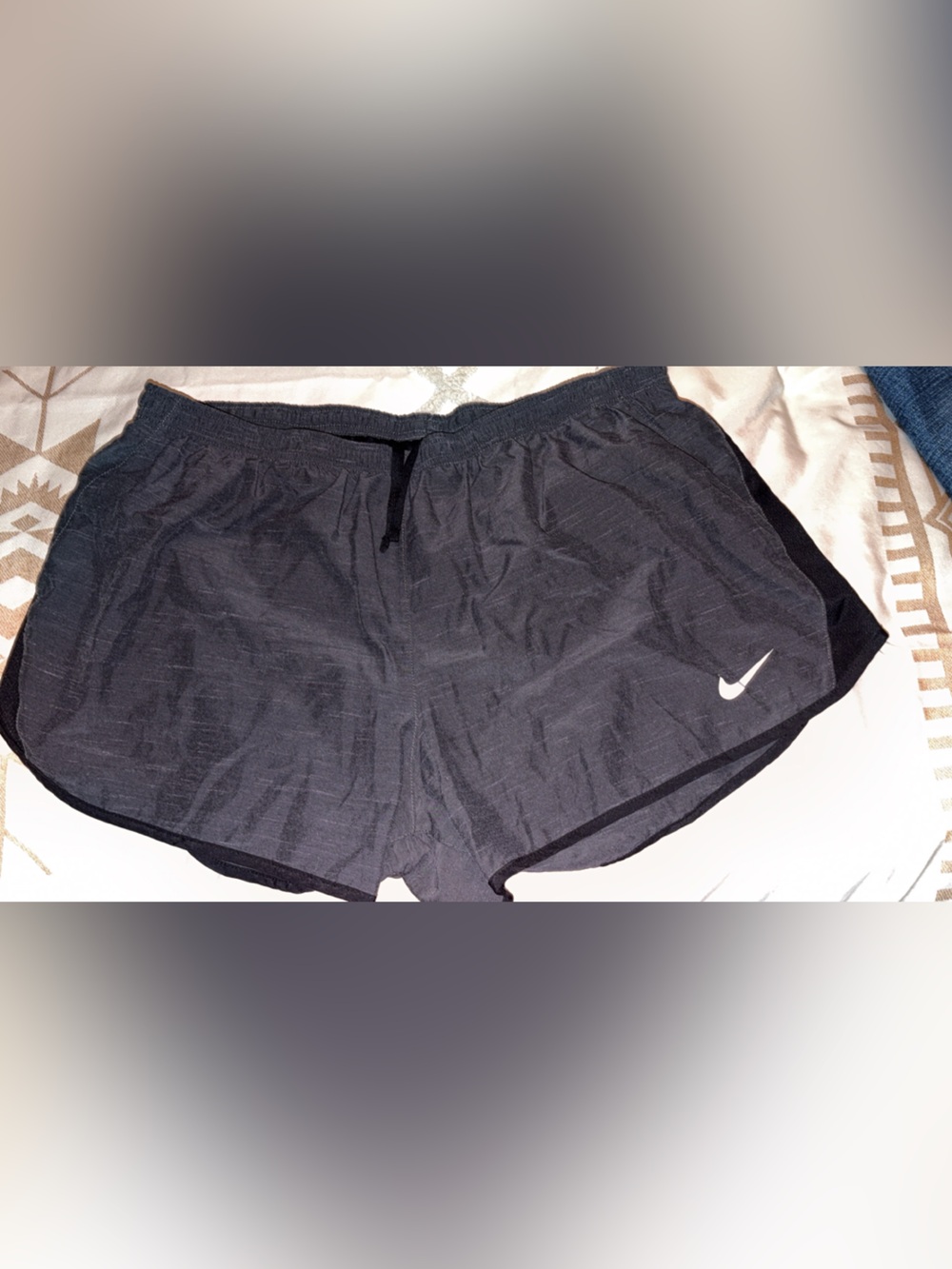 Nike Women's Black Athletic Running Shorts with White Swoosh